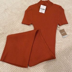 Rust knit Bodycon dress | Sz Med